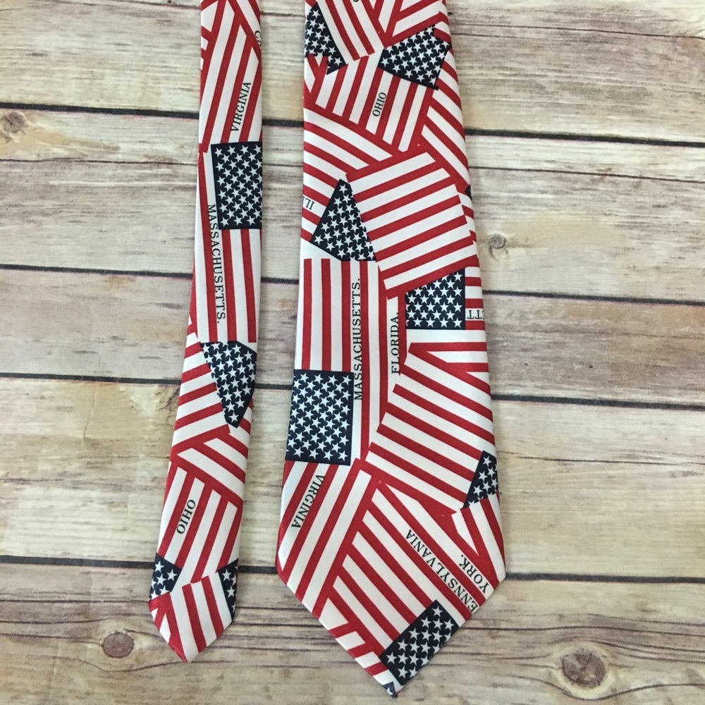 High Fashion Indian Head American Flag Tie